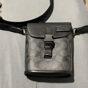 Coach Track small flap crossbody in signature canvas